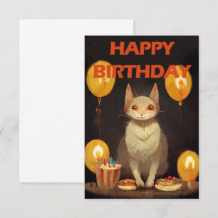 Vrolijk Birthday! - kattepartij RSVP Kaartje