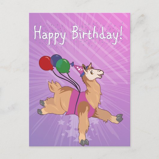 Vrolijk Birthday Llama! Briefkaart (Voorkant)