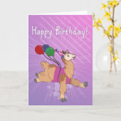 Vrolijk Birthday Llama! Kaart (Gele Bloem)