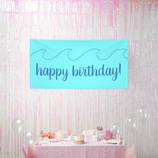 Vrolijk Birthday! Ocean Waves Spandoek (Feest)