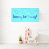 Vrolijk Birthday! Ocean Waves Spandoek (Insitu)