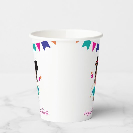 Vrolijk Birthday! Princess Ballerina w/Bow Birthda Papieren Bekers (Links)