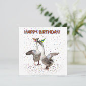 Vrolijk Birthday! Van partijganzen Kaart (Staand voorkant)