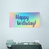 Vrolijk Birthday! Zachte kleurrijke gradiënt Spandoek (Beurs)