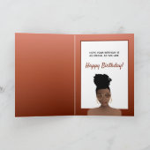 Vrolijk Birthday! Zwarte Vrouw met schaduwen en ho Kaart (Binnen)