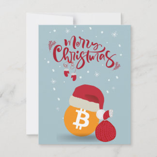Vrolijk Bitcoin Kerstmis Feestdagenkaart