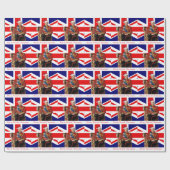 Vrolijk Brits Kerstfeest Koning Charles III Cadeaupapier (Vlak)