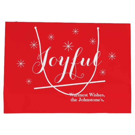 Vrolijk cadeau Chic Script Rustiek Chic Red Christ Groot Cadeauzakje (Achterkant)