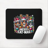 Vrolijk Catmas Cat-mas Crew Kerst Fun Cats Muismat (Met muis)