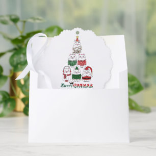 Vrolijk Catmas Grappig Kerst Kitten Ornament Kaart