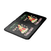 Vrolijk Cheesy Kerstmis Kerstmis Santa Pizza Kerst Badmat (Gekanteld)