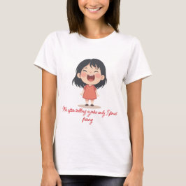 Vrolijk Chibi meisje lacht T-shirt