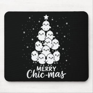 Vrolijk Chic-mas Lieve Kuikens Kerstboom Grappige Muismat