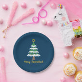 Vrolijk Chrismukkah Schattige Chanoeka kerstboom Papieren Bordje (Feest)