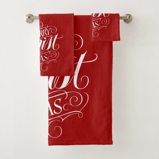 Vrolijk Christmas Christelijk Kalligrafie Script R Bad Handdoek (Insitu)