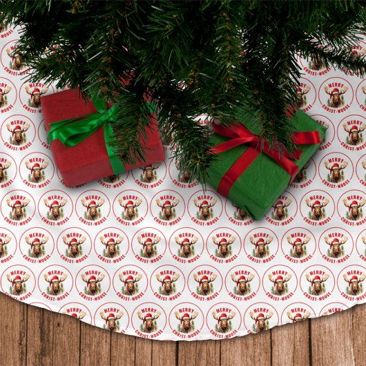 Vrolijk Christus-eland Grappige Kerstmis Moose Kerstboom Rok