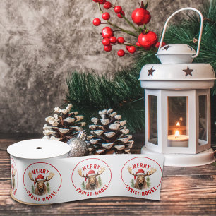Vrolijk Christus-eland Grappige Kerstmis Moose Lint