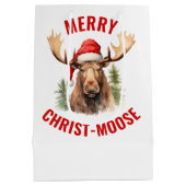 Vrolijk Christus-eland Grappige Kerstmis Moose Medium Cadeauzakje (Achterkant)