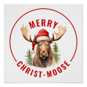 Vrolijk Christus-eland Grappige Kerstmis Moose Perfect Poster (Voorkant)