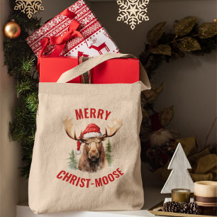 Vrolijk Christus-eland Grappige Kerstmis Moose Tote Bag