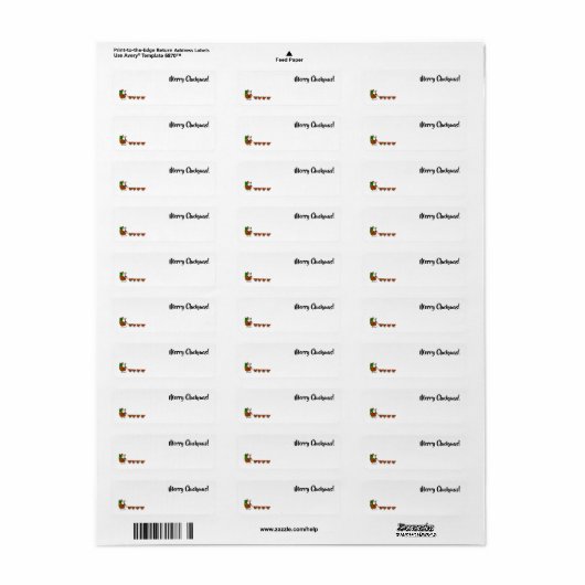 Vrolijk Cluckmas! Sinterklaas en kippen label (Full Sheet)