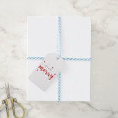 Vrolijk Confetti Kerst Cadeaulabel (Met Touw)