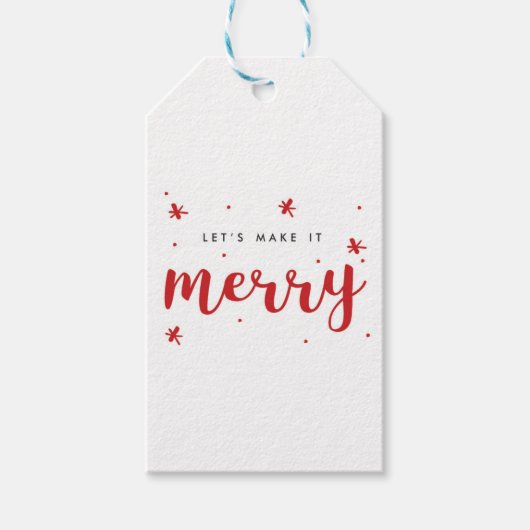 Vrolijk Confetti Kerst Cadeaulabel (Voorkant)