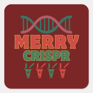 Vrolijk CRISPR! Kersttijd, biotechnologie Vierkante Sticker