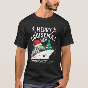 Vrolijk Cruisemas Cruiseschip Familie Kerstmis Gra T-shirt