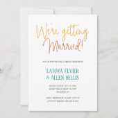 Vrolijk dat we gaan trouwen Casual strand bruiloft Kaart (Voorkant)