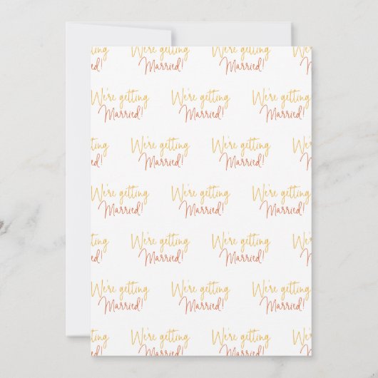 Vrolijk dat we gaan trouwen Casual strand bruiloft Kaart (Achterkant)