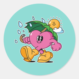 Vrolijk dienen bij weer en wind ronde sticker