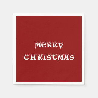 Vrolijk donkerrood papier voor kerstmis servet