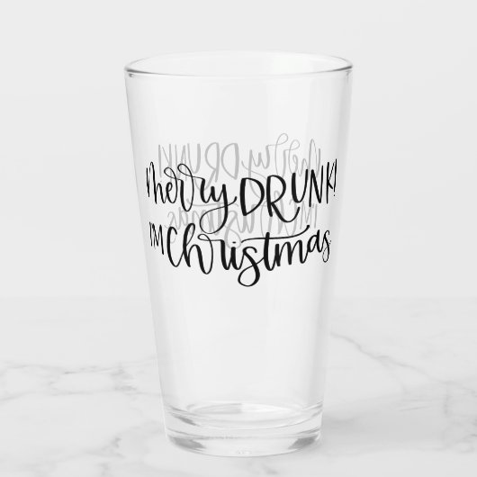 Vrolijk Drink met kerst | Grappige Drink Humor Glas (Achterkant)