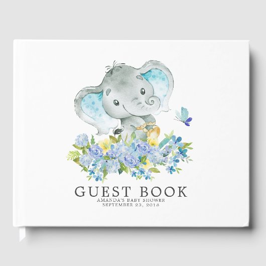 Vrolijk Elephant Baby shower gastenboek (Voorkant)