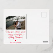 vrolijk en getrouwd, goudkalligrafie 2 trouwfoto's folie feestdagen briefkaart (Achterkant)