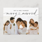 Vrolijk en getrouwd hart script kerst foto feestdagenkaart (Voorkant)