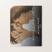 Vrolijk en getrouwd hart script kerst foto legpuzzel (Verticaal)