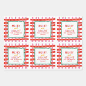 Vrolijk en helder aangepaste vakantie rood en roze inpakpapier vel (Voorkant 3)