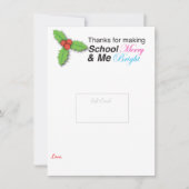 Vrolijk en Helder Bedankt Leerkracht   Feestdagenkaart (Voorkant)