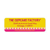 Vrolijk en helder Cupcake Factory Business Label (Voorkant)