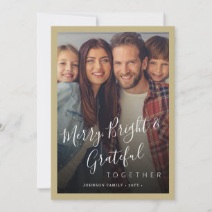 Vrolijk en helder familiefoto moderne kerst feestdagenkaart