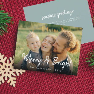Vrolijk en helder Gelukkige Familie Kerstfoto Feestdagenkaart