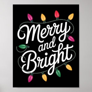 Vrolijk en helder gezellige kerstverlichting esthe poster