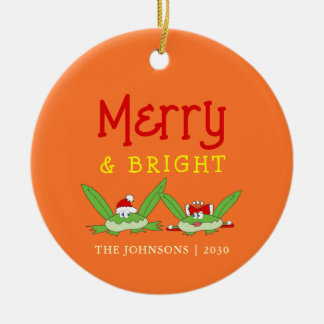 Vrolijk en Helder Grappig Schattig Kerstmis Keramisch Ornament