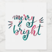 Vrolijk en helder - groen en roze wijn etiket (Enkel label)