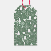 Vrolijk en Helder Groen Kerstmis Cadeaulabel (Achterkant)