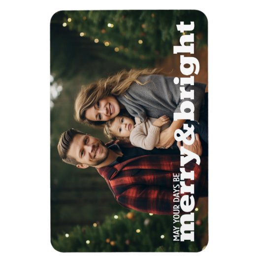 Vrolijk en helder horizontaal kerstfoto magneet (Verticaal)