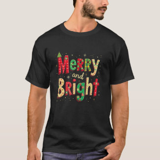 Vrolijk en helder kerstboom kerstverlichting pyjam t-shirt