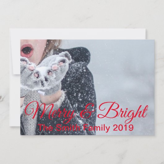 Vrolijk en helder kerstfeest aankondiging (Voorkant)